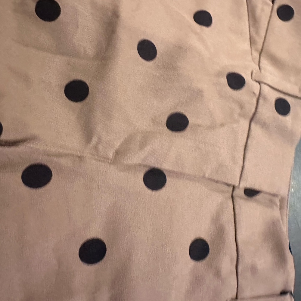 New York & Company Tan Skirt with Black Dots